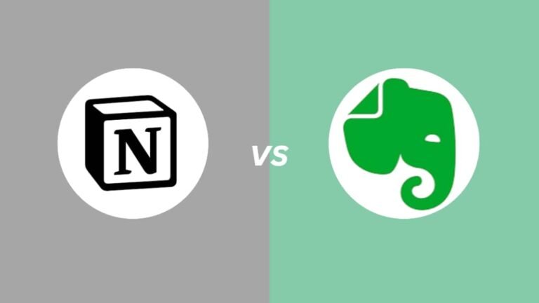 Notion vs Evernote comparison for productivity