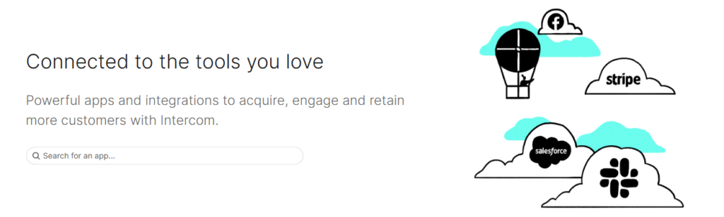 Intercom's integration page