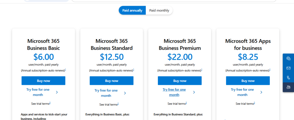 Microsoft365 Pricing's plan