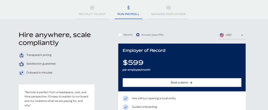 remote.com pricing plan