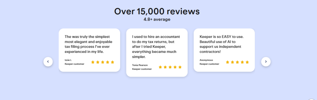 keeper tax reviews