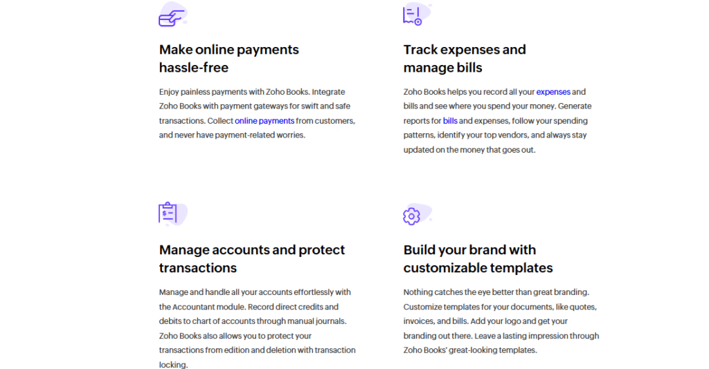 zoho books services