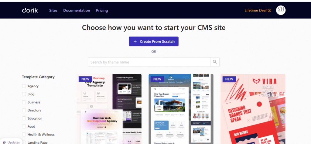 dorik template page